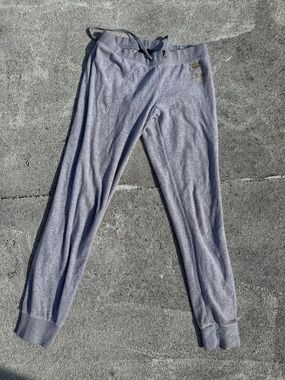 Juicy Couture Gray Track Joggers with Embroidered Crest